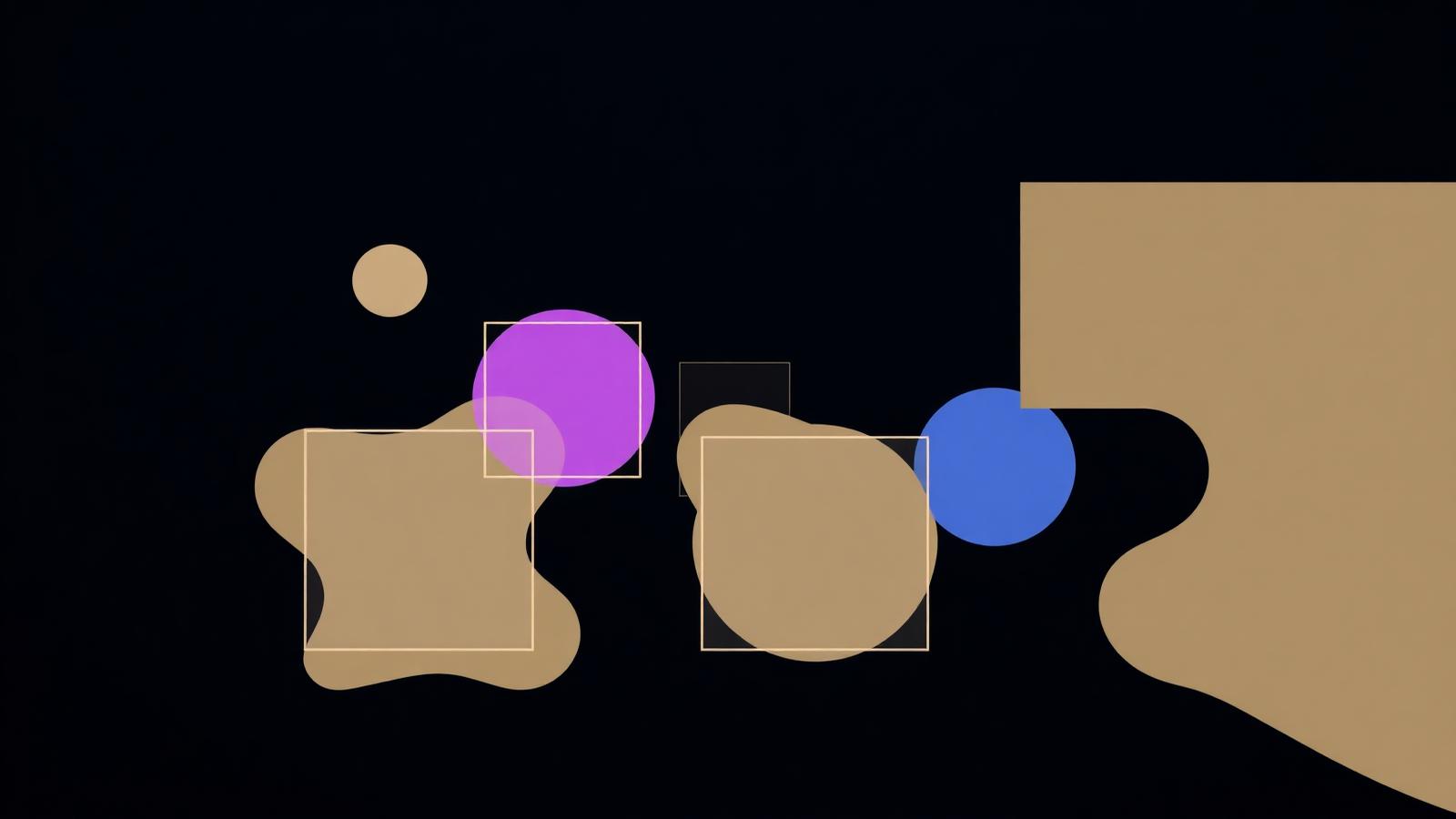 Object detection bounding boxes over abstract shapes in a camera view